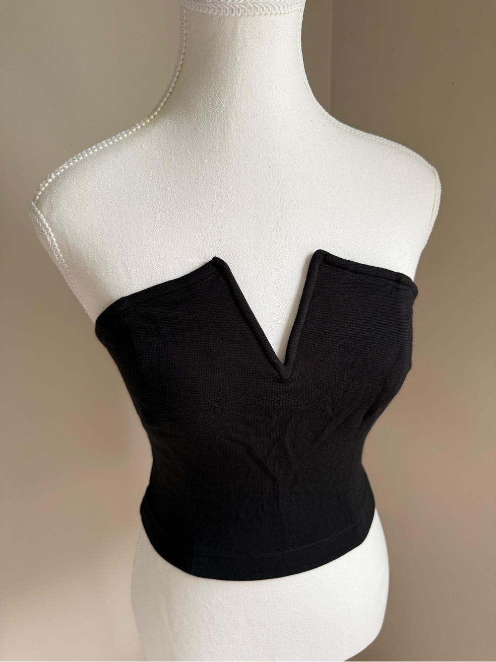 NWT Anthropologie Maeve Black Strapless Corset Top, Size XS